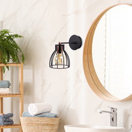 Opviq Kemah - N-1238 Lámpara de pared de cuerpo metálico Negro y Bronce